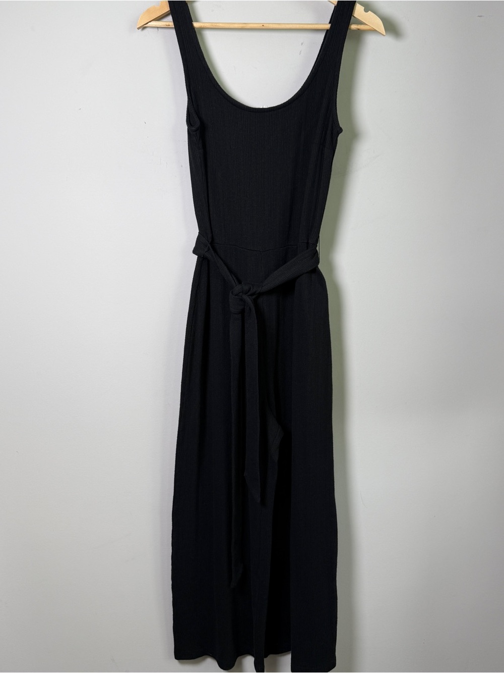 Gap Ribbed Belted Wide-Leg Romper | Size XS | Black | Vacation Cleangirl Lounge - Picture 2 of 11